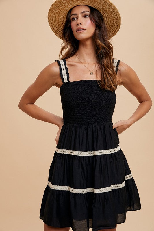 Kelsey Crochet Trim Mini Dress