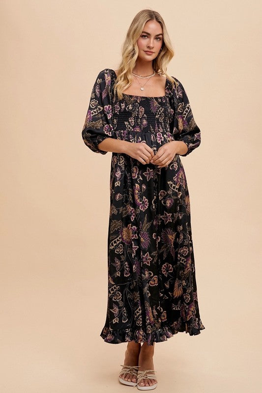 Flower Print Midi Dress