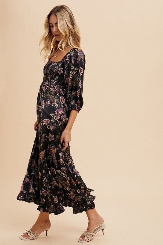 Flower Print Midi Dress