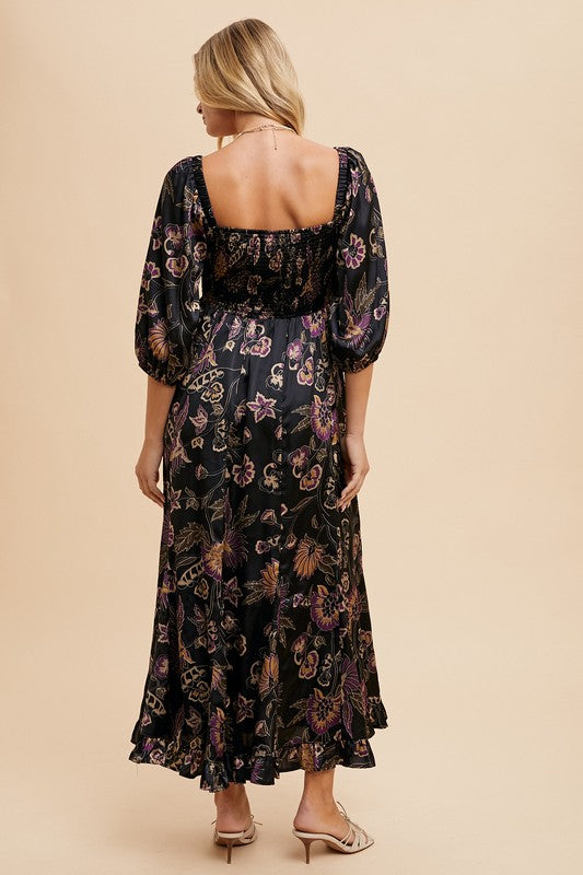 Flower Print Midi Dress