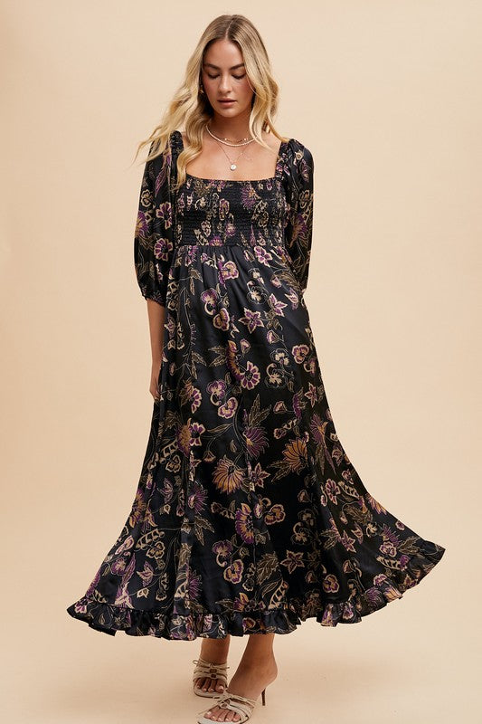 Flower Print Midi Dress