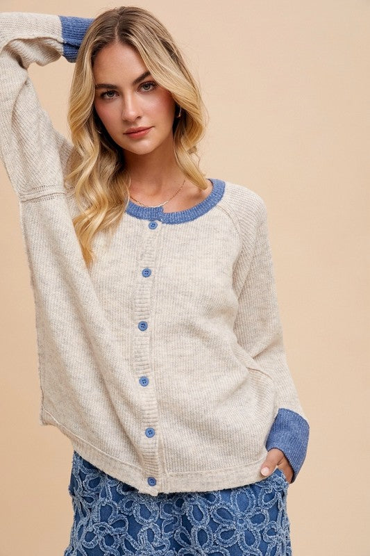 Rae Loose Fit Ribbed Cardigan