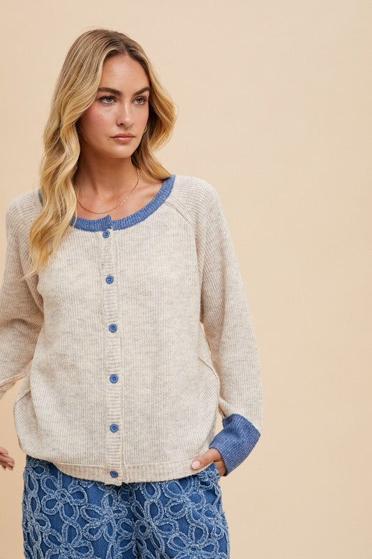 Rae Loose Fit Ribbed Cardigan