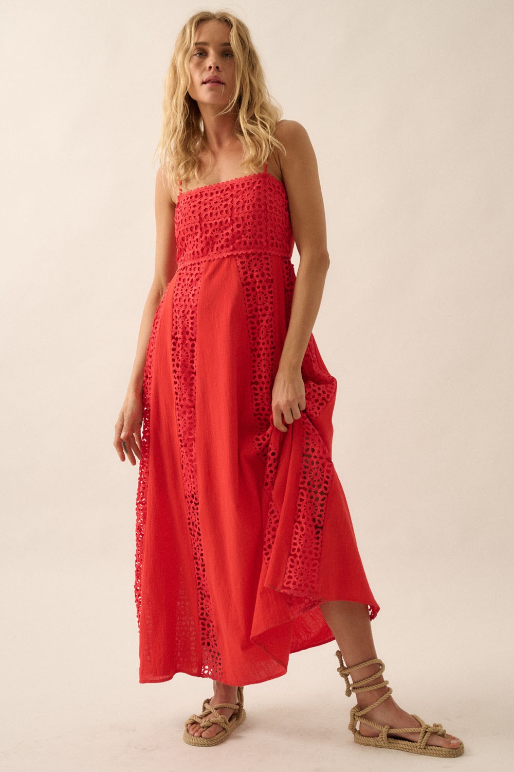 Willa Crochet Lace Maxi Dress