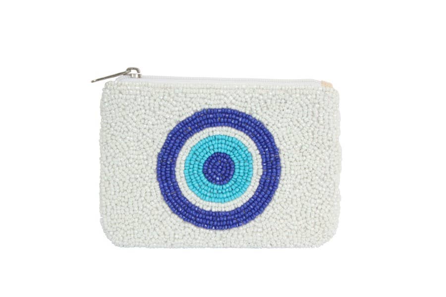 Evil Eye Beaded Coin Purse