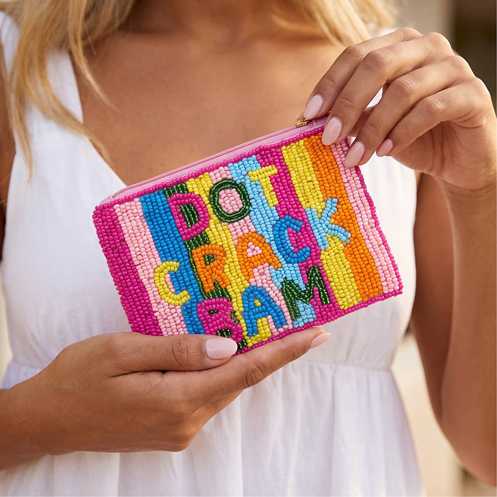 Dot Crack Bam Beaded Coin Purse