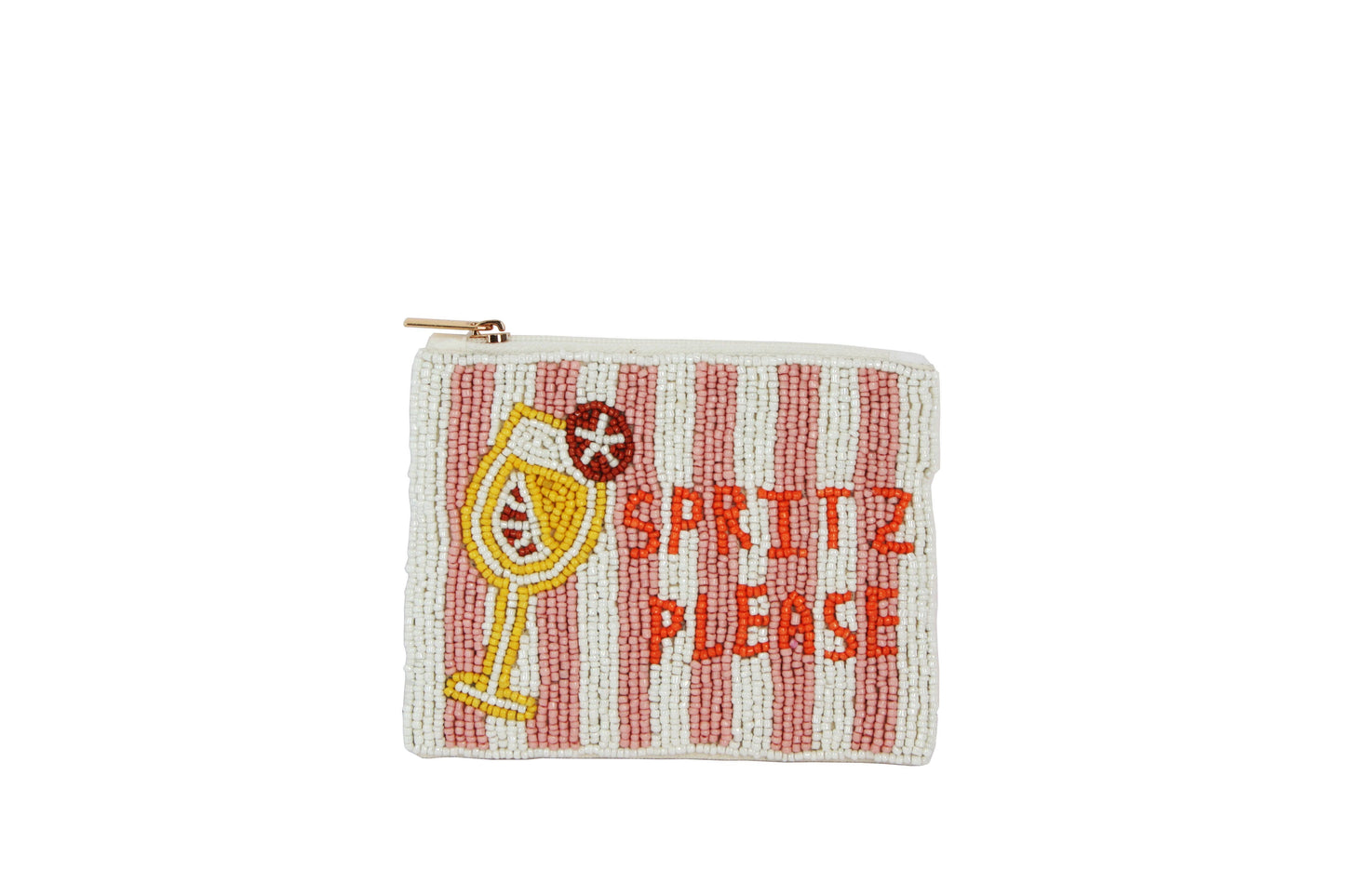 Aperol Spritz Beaded Coin Purse