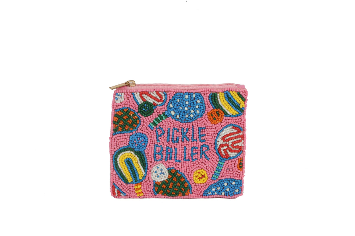Pickle Baller Beaded Coin Purse