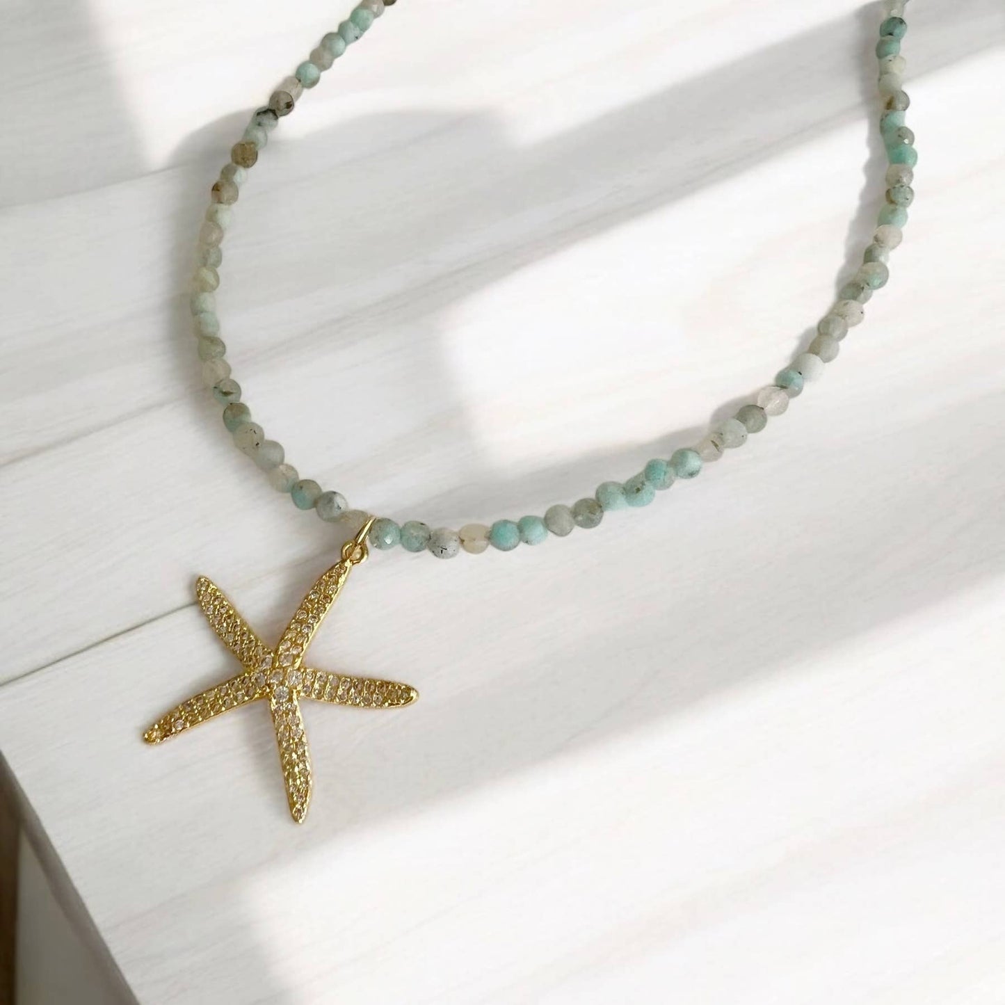 Starfish Amazonite Beaded Necklace