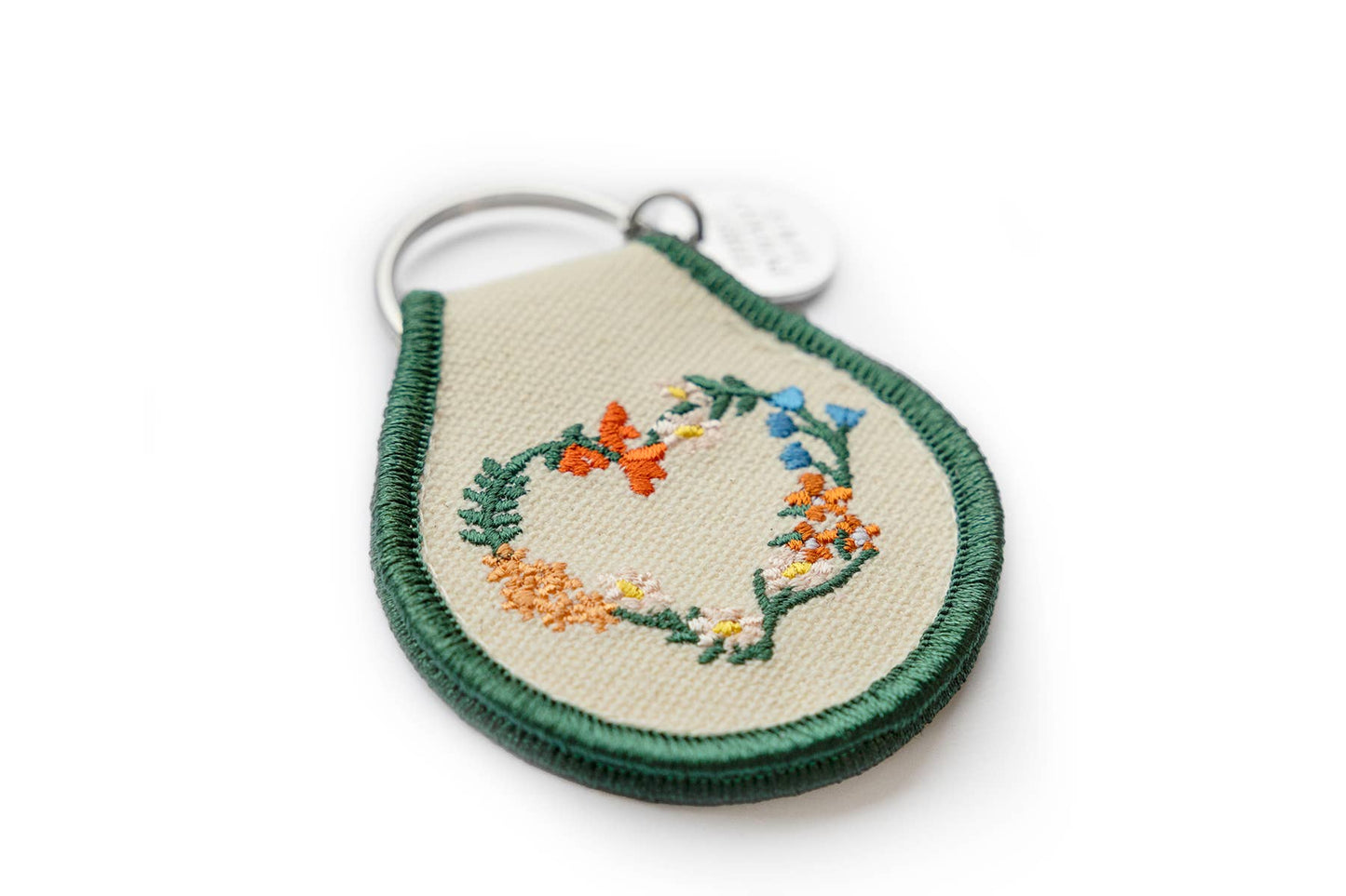 Floral Heart Patch Keychain