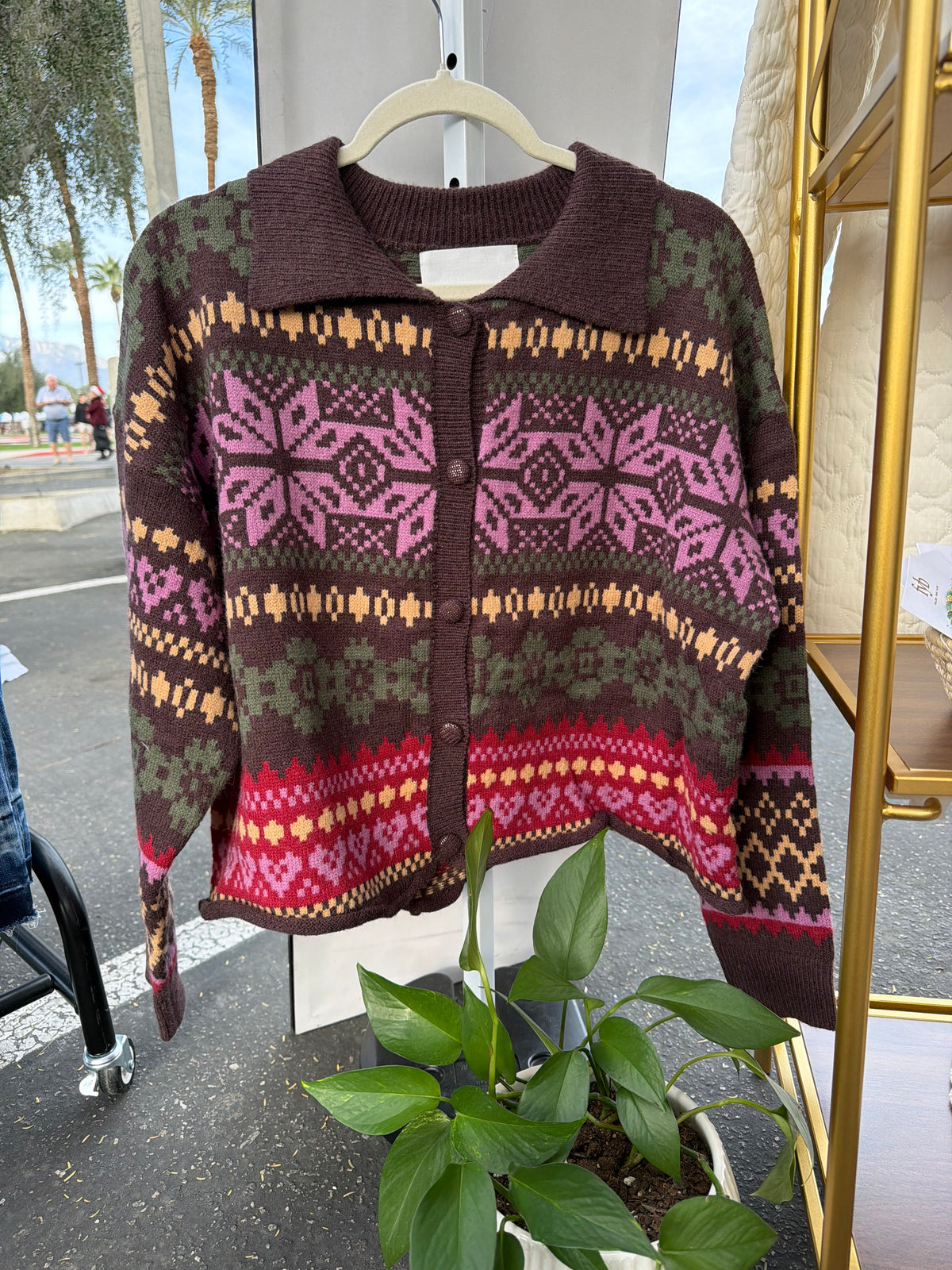 Fair Isle Sweater in Chocolate