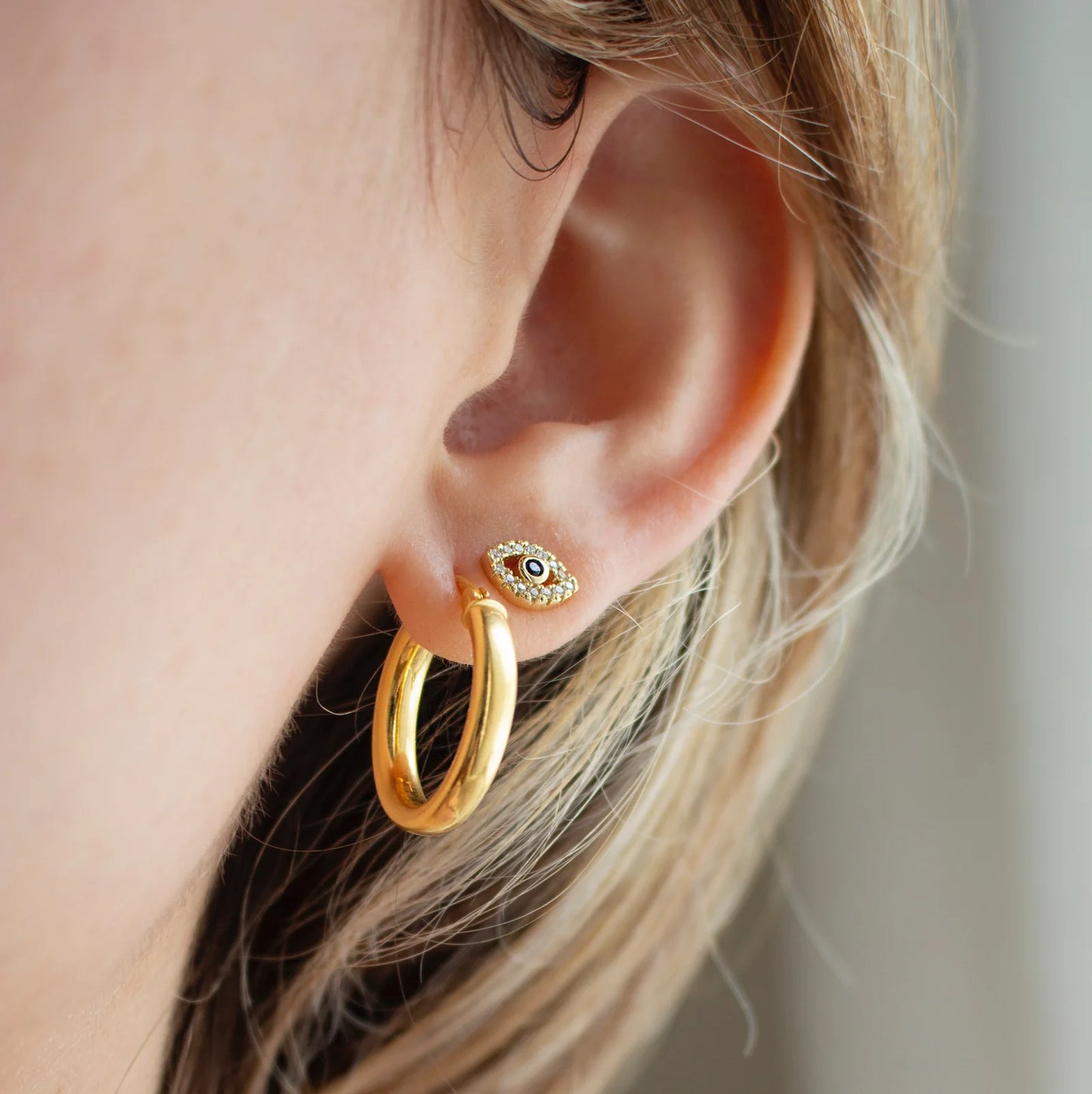 Evil Eye Studs in Gold
