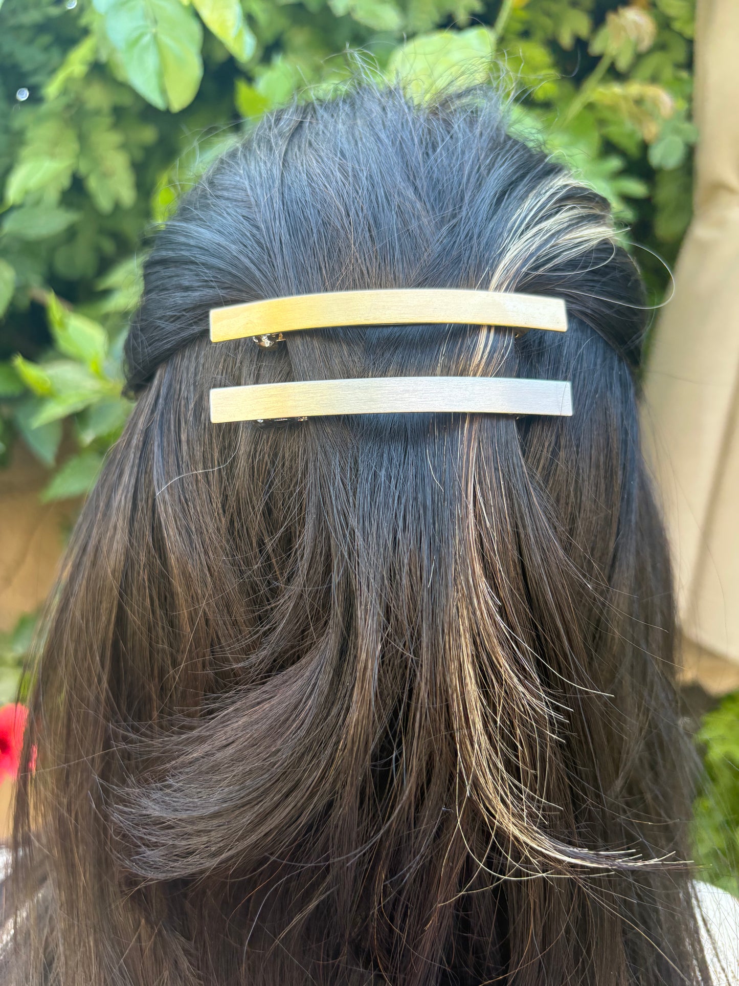 Gold Brushed Metal Barrette - Short