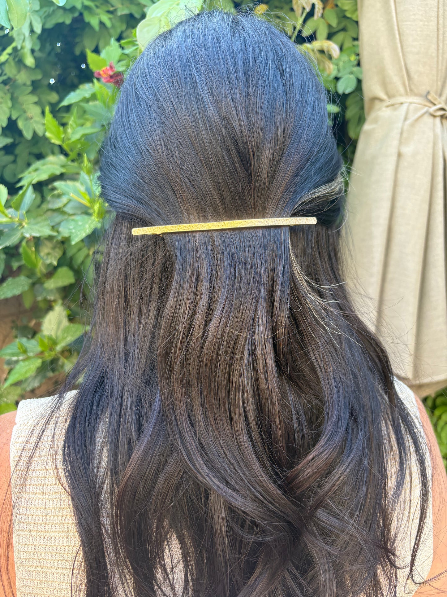 Gold Brushed Barrette - Long