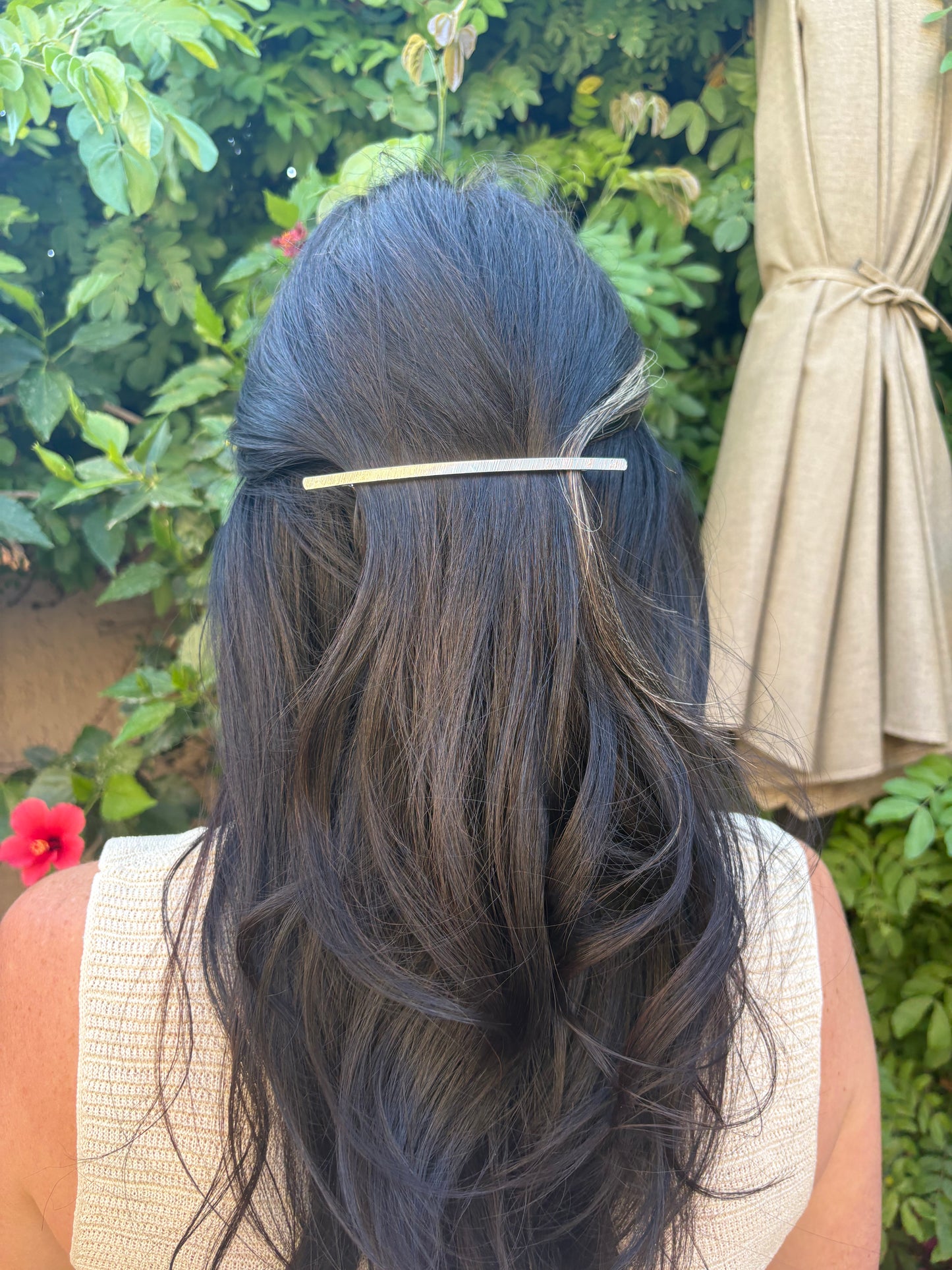 Gold Brushed Barrette - Long