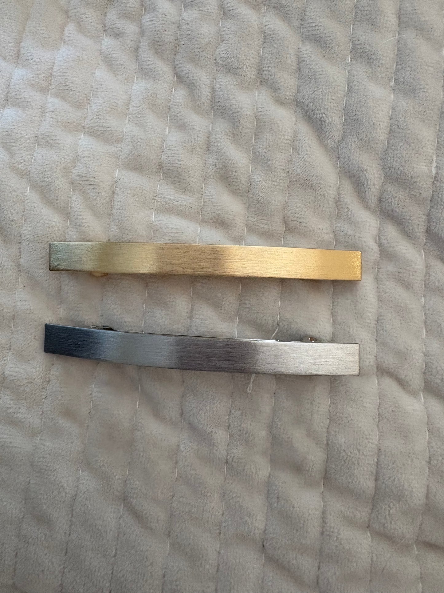 Gold Brushed Metal Barrette - Short