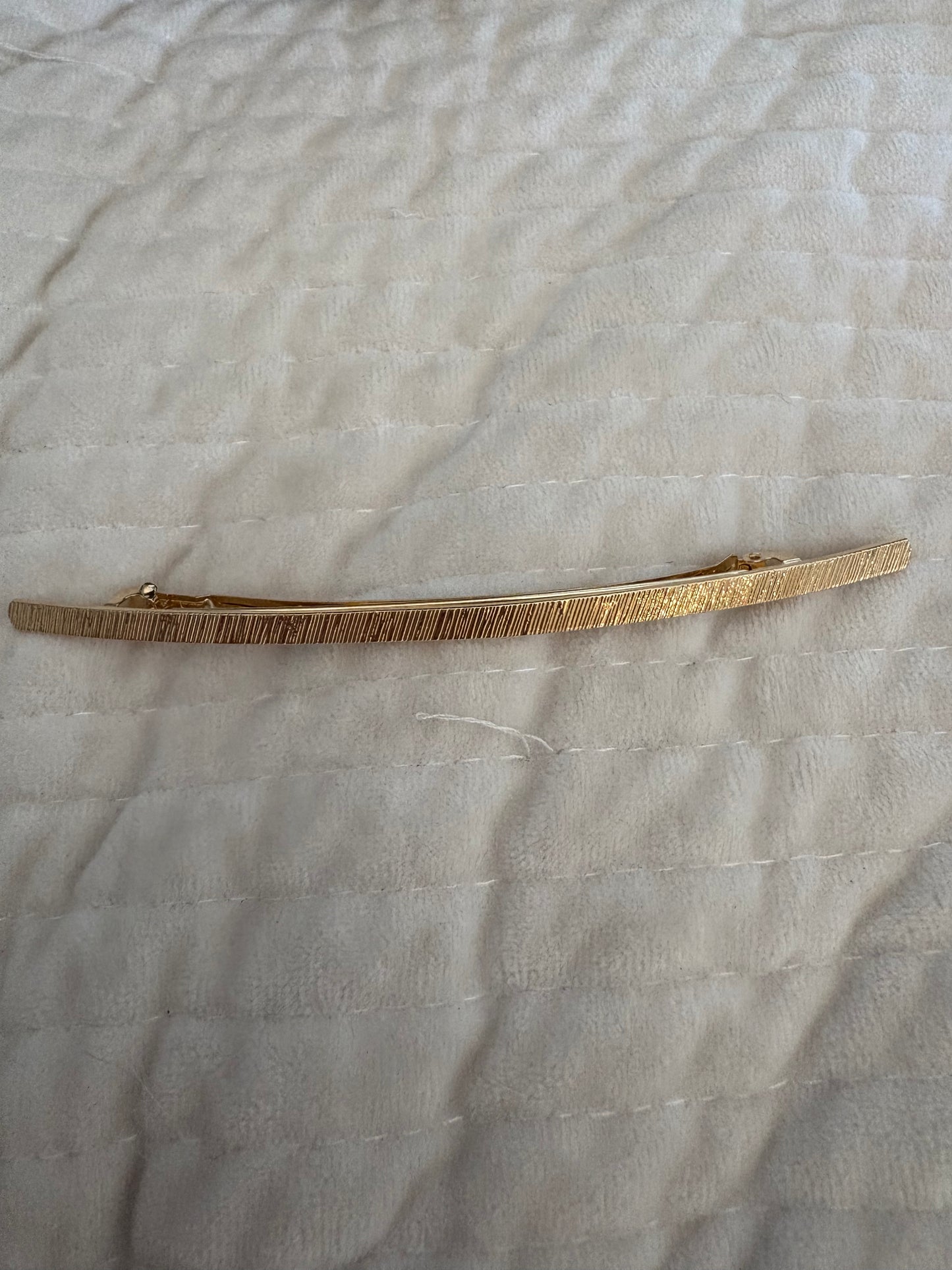 Gold Brushed Barrette - Long
