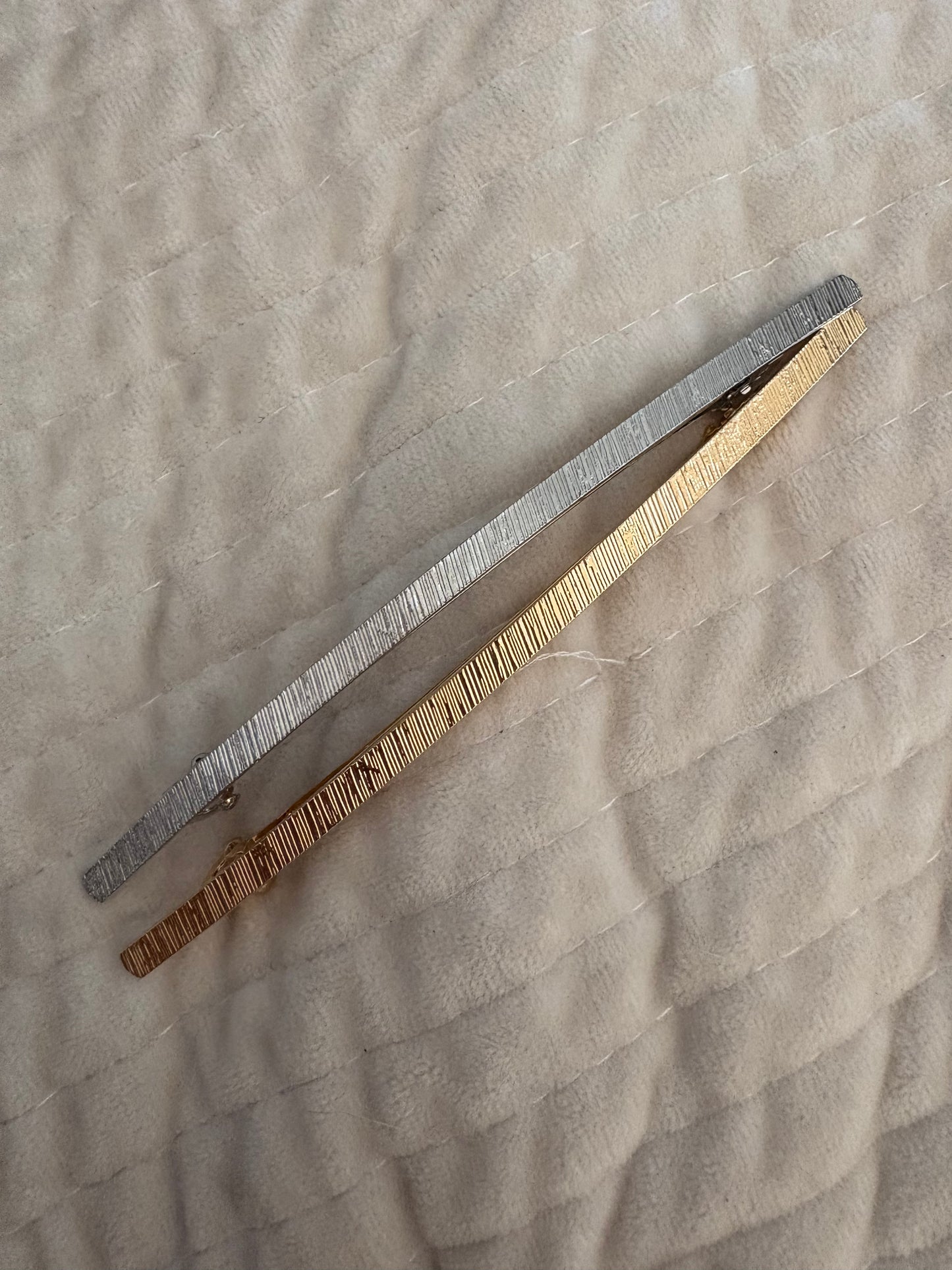 Gold Brushed Barrette - Long