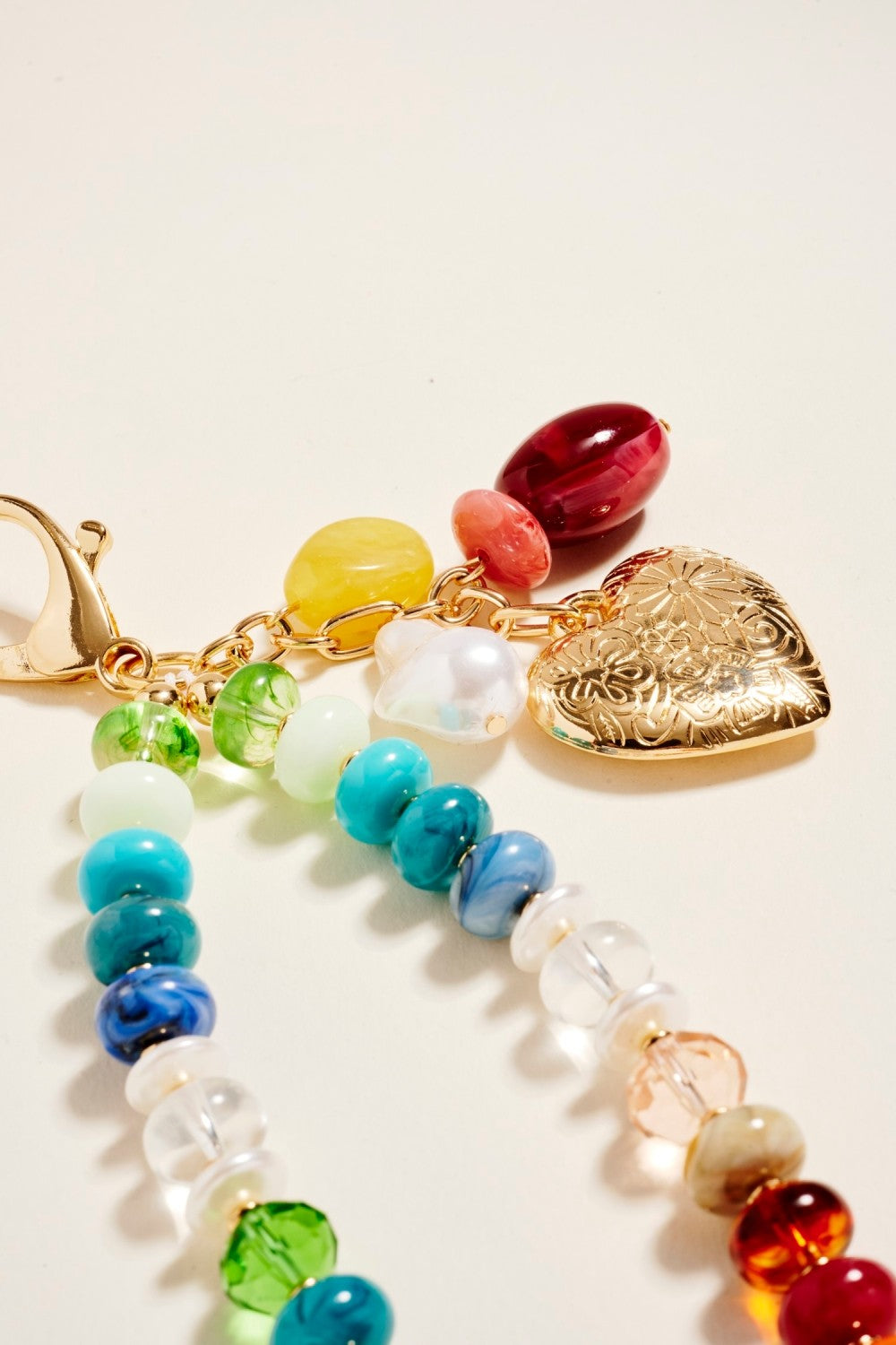 Heart Beaded Bag Charm