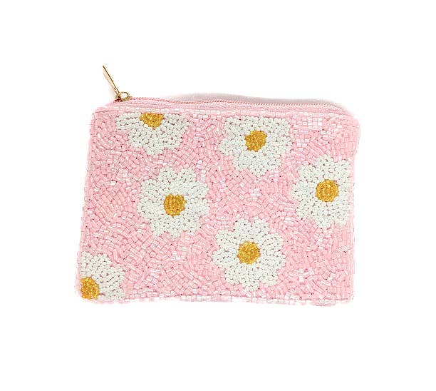 Flower Power Beaded Coin Purse