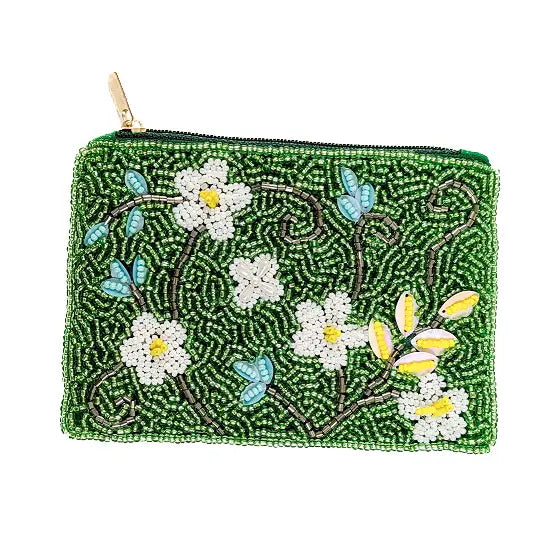 Floral Beaded Coin Purse