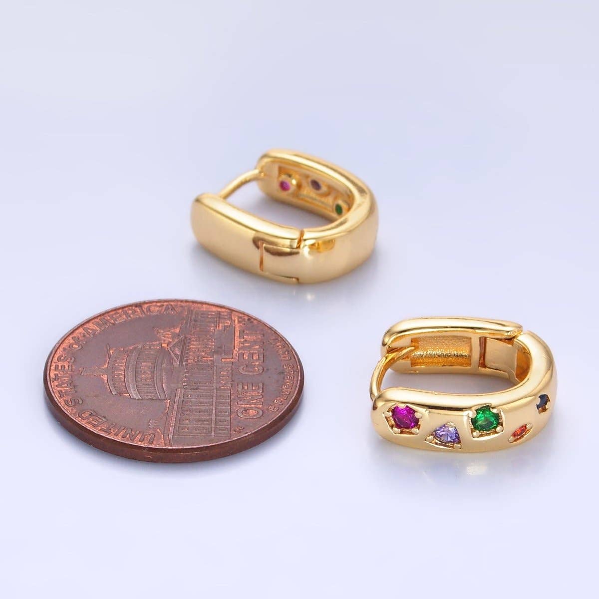 Rainbow Huggie Earrings