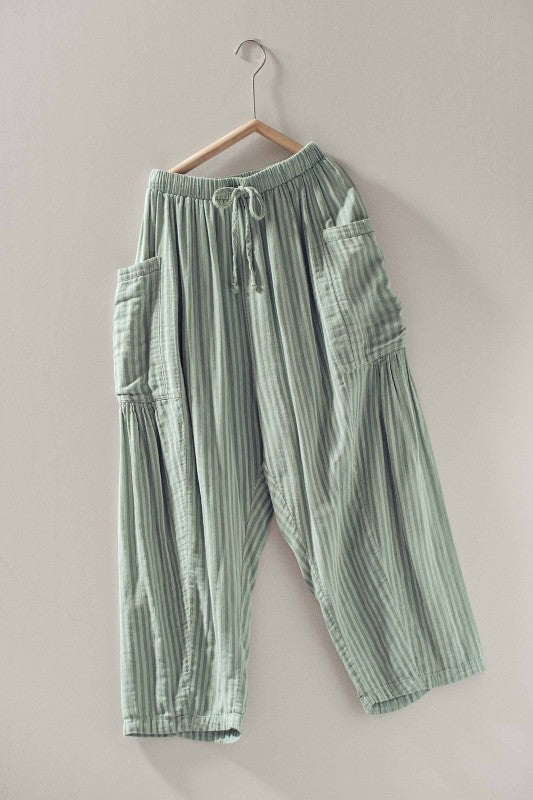 Jude Cotton Pants - Sage RESTOCKING SOON