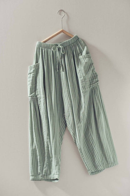 Jude Cotton Pants - Sage RESTOCKING SOON