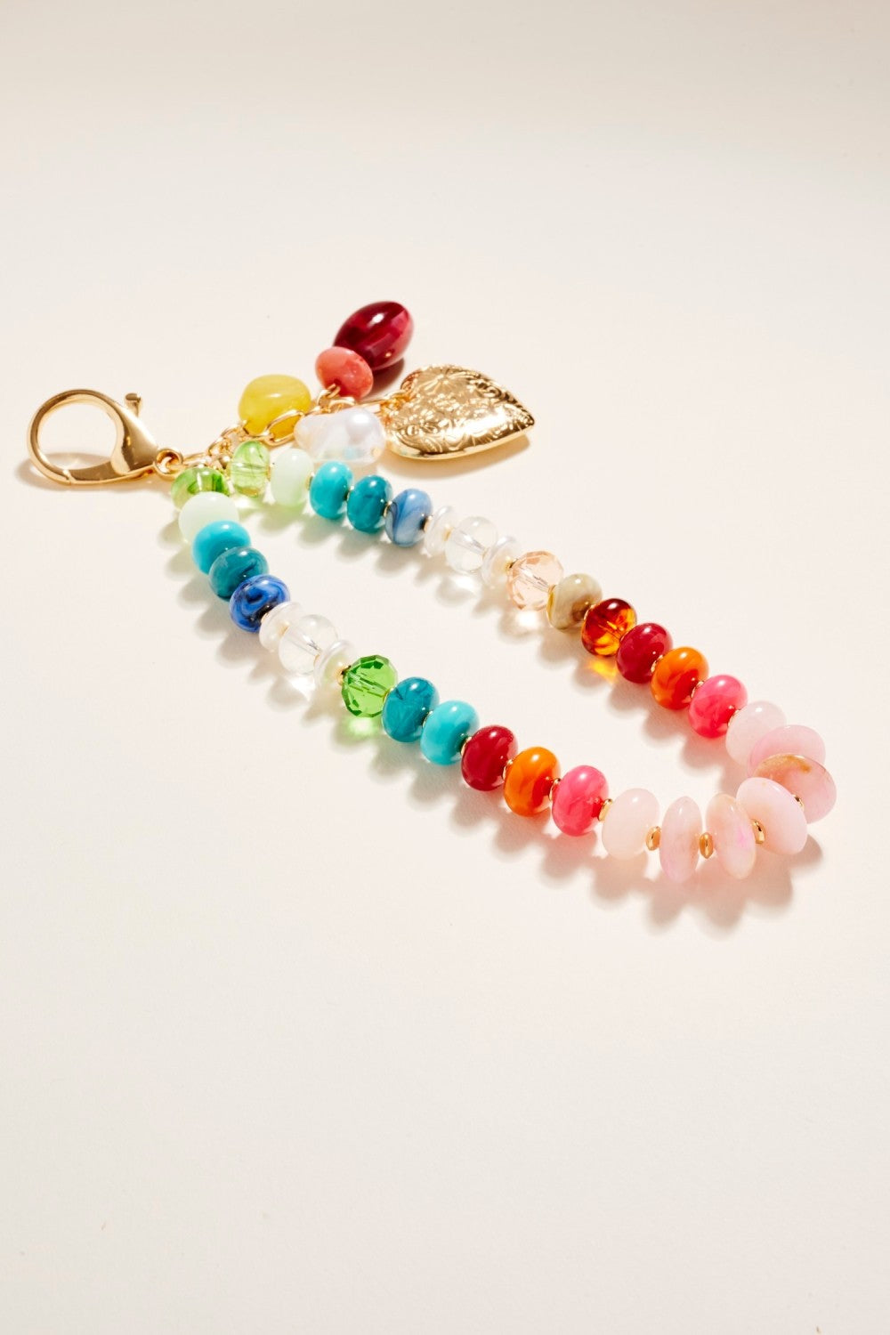 Heart Beaded Bag Charm