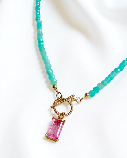 Sunset Chaser Amazonite Beaded Necklace