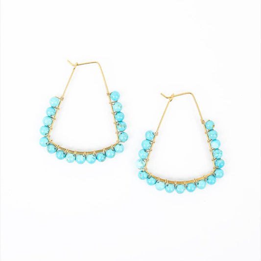 Turquoise Triangle Hoop Earrings