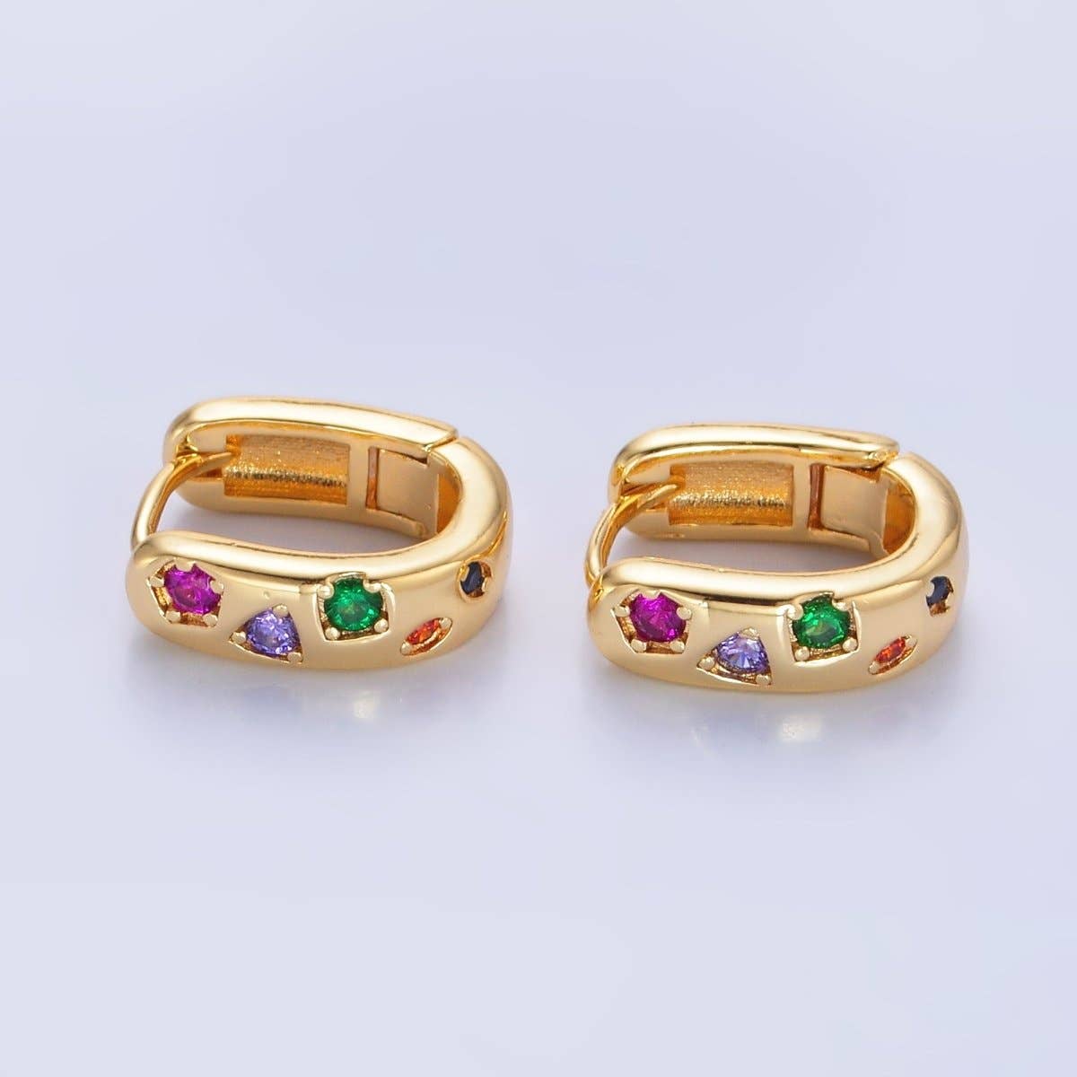 Rainbow Huggie Earrings
