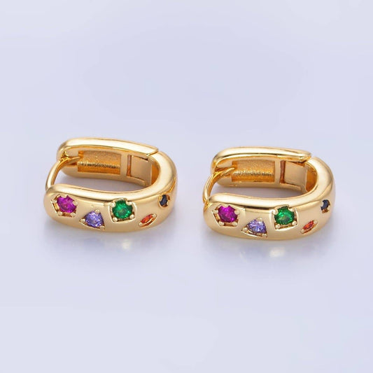 Rainbow Huggie Earrings