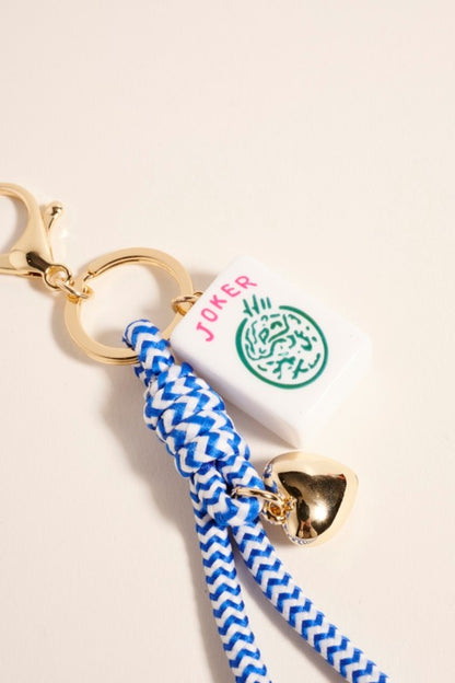 Blue Mahjong Keychain