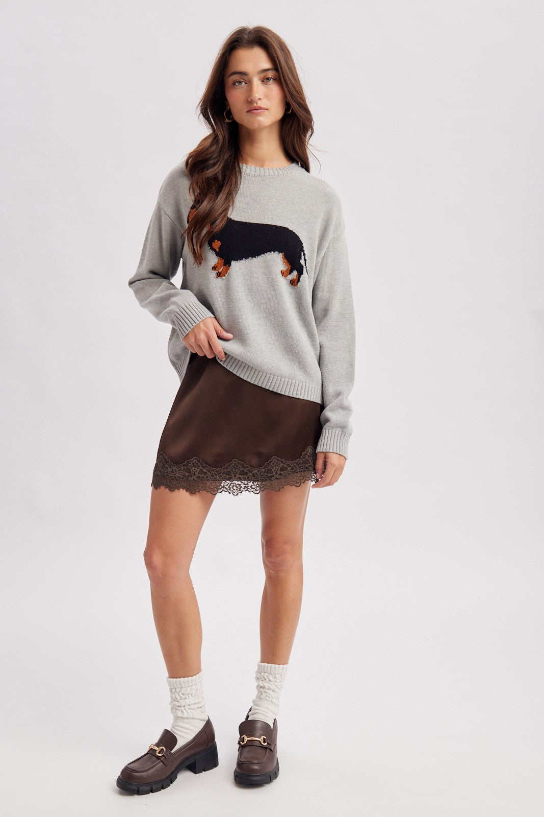 Charlie Satin Skirt - Chocolate