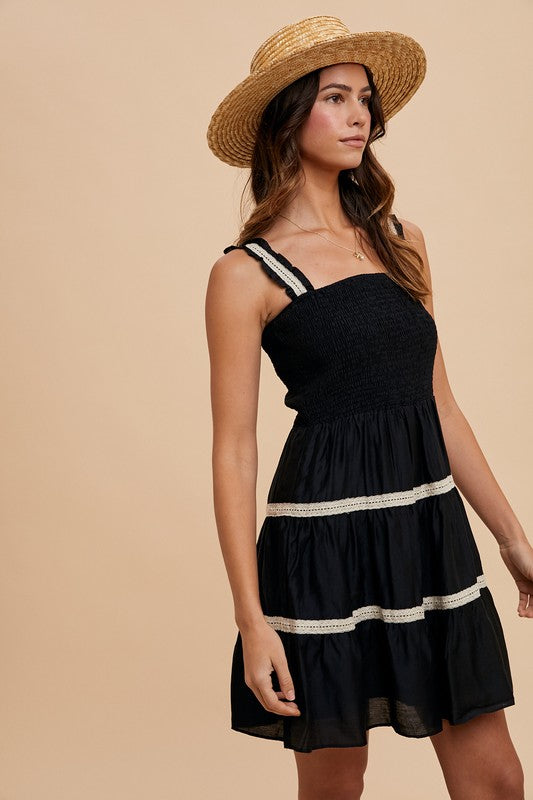 Kelsey Crochet Trim Mini Dress