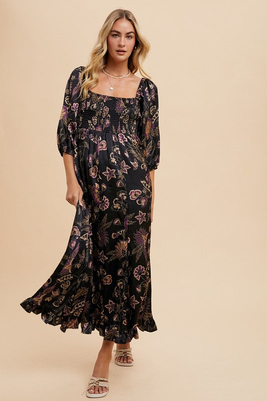 Flower Print Midi Dress