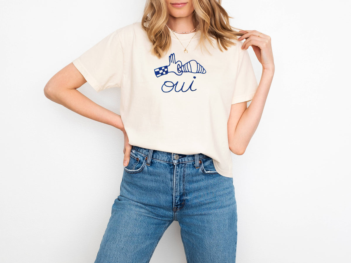 Oui French Croissant Shirt