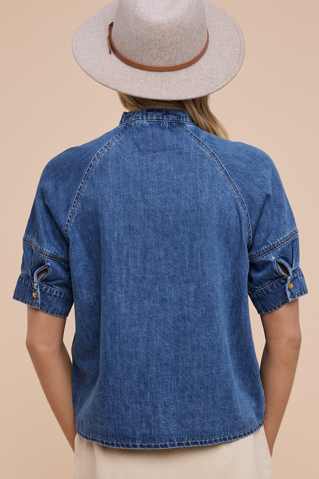 Denim Tie Front Top