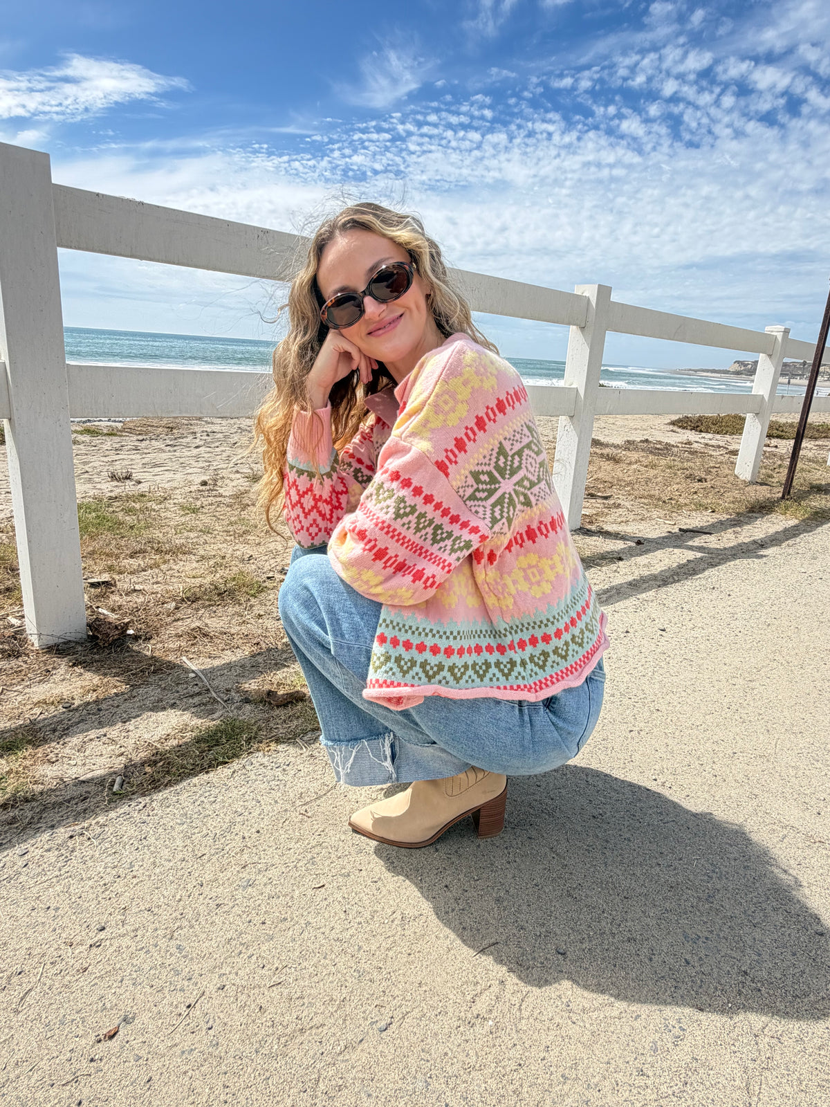 Fair Isle Sweater in Pink
