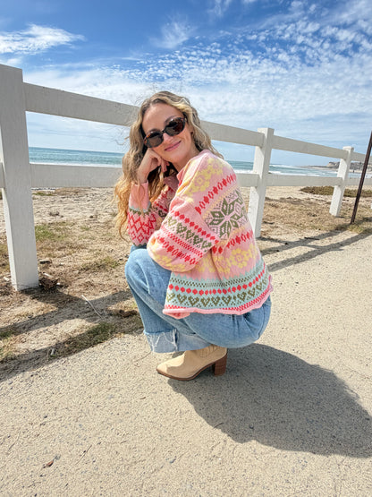 Fair Isle Sweater in Pink