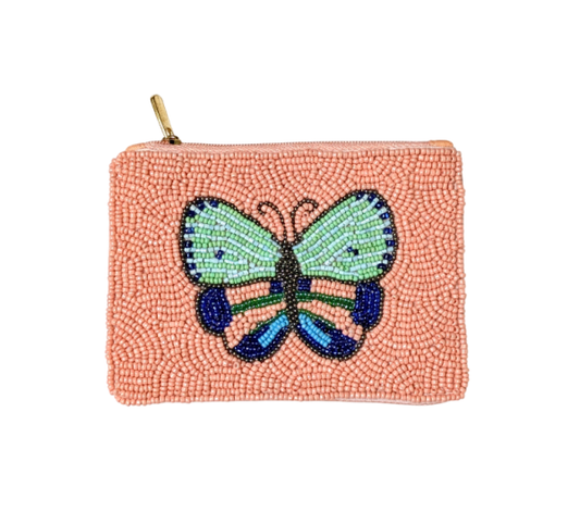 Butterfly Beaded Coin Purse