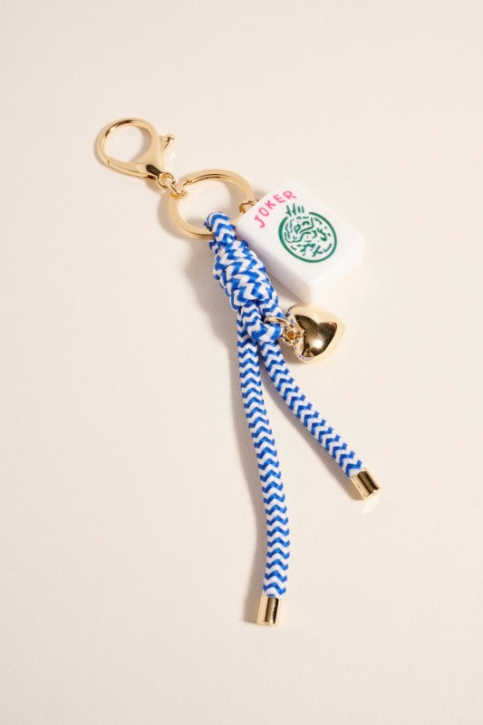 Blue Mahjong Keychain