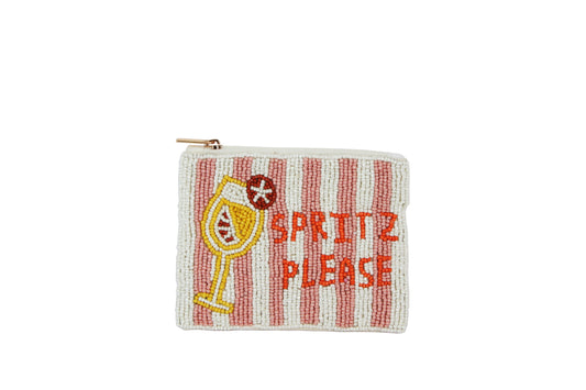 Aperol Spritz Beaded Coin Purse