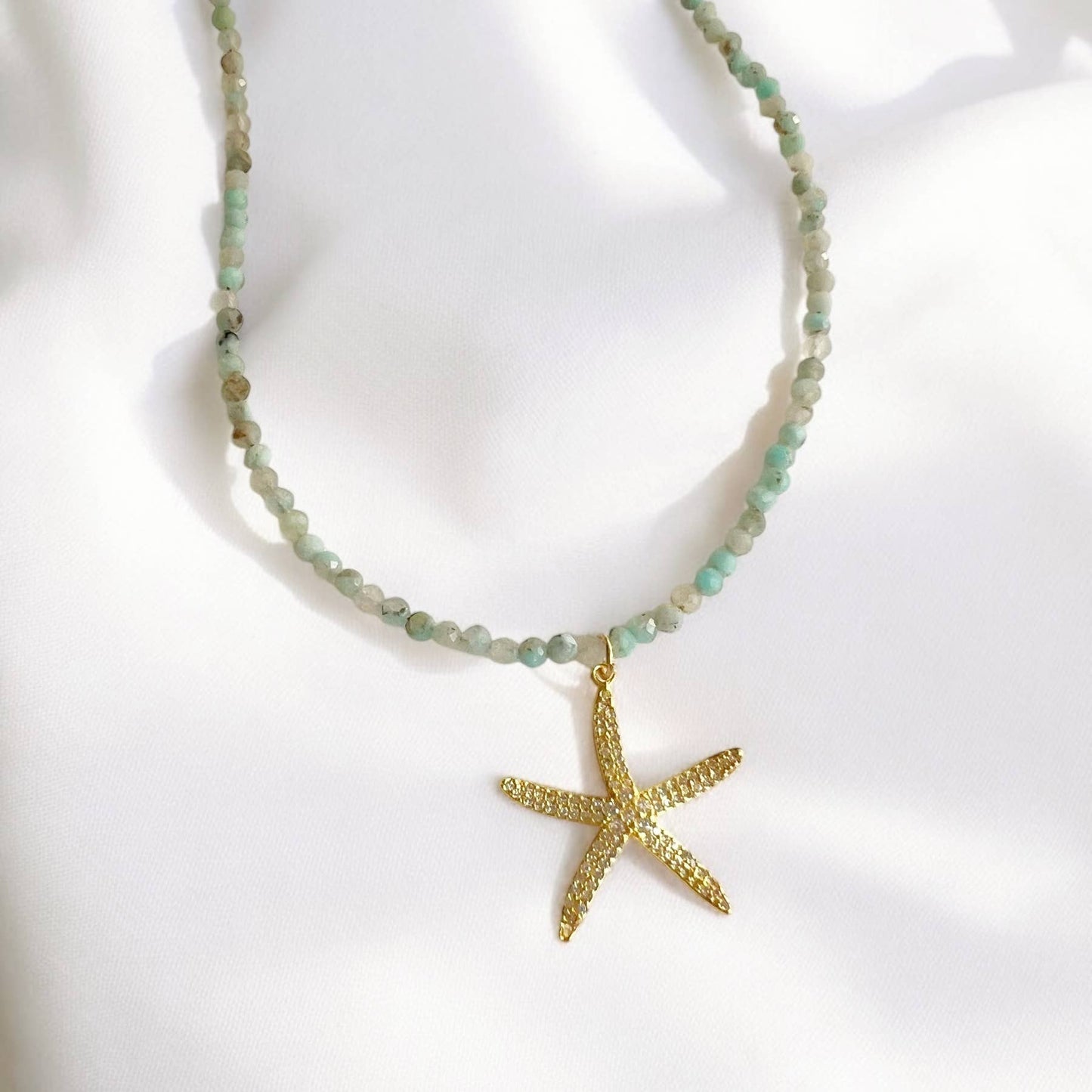 Starfish Amazonite Beaded Necklace