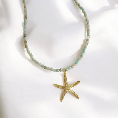 Starfish Amazonite Beaded Necklace