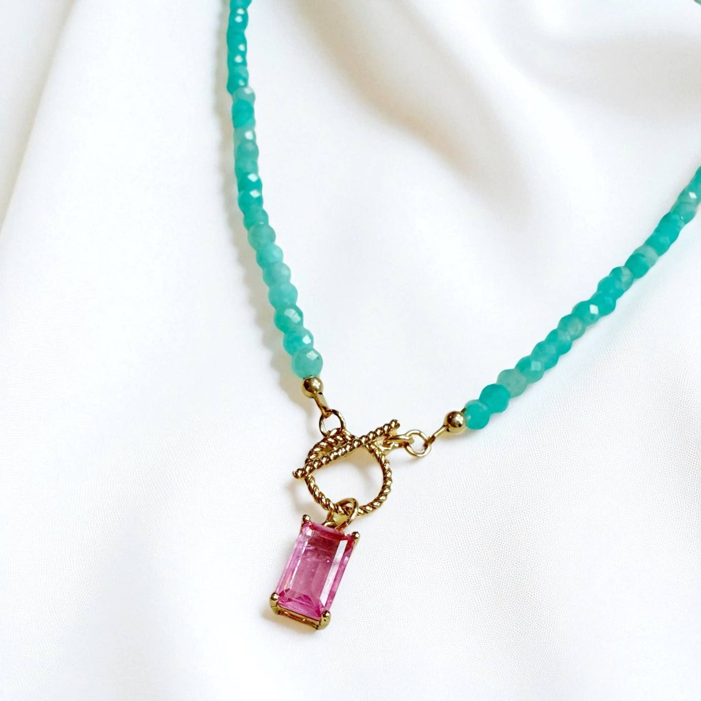 Sunset Chaser Amazonite Beaded Necklace