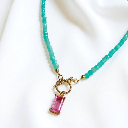 Sunset Chaser Amazonite Beaded Necklace