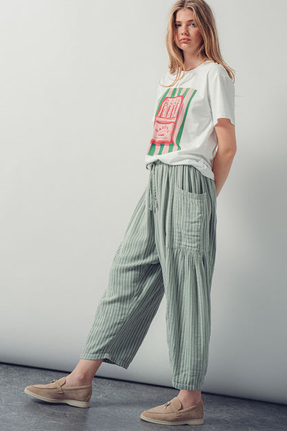 Jude Cotton Pants - Sage RESTOCKING SOON