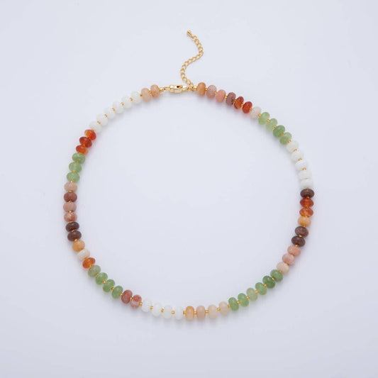 Earth & Sky Rondelle Bead Necklace